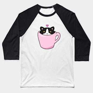 Cute Tuxedo Cat Baseball T-Shirt